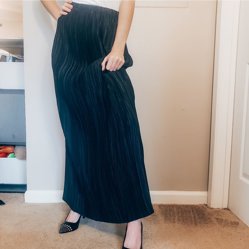 Pleated Maxi Skirt